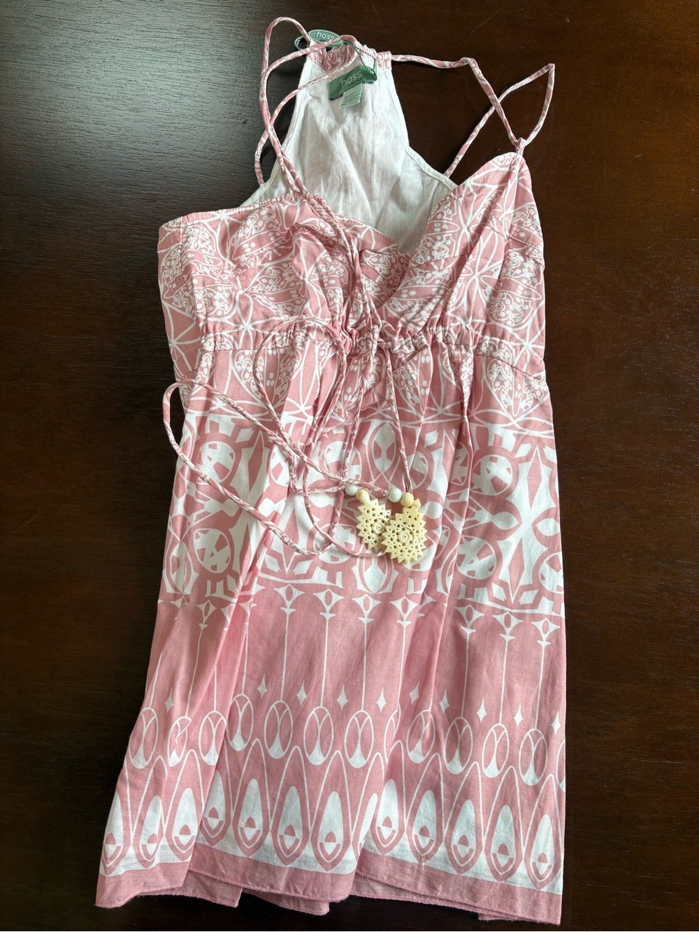Women's Pink Patterned Spaghetti Strap Tank Top